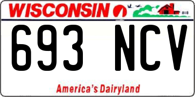 WI license plate 693NCV