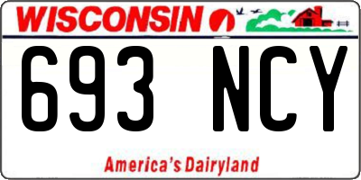 WI license plate 693NCY