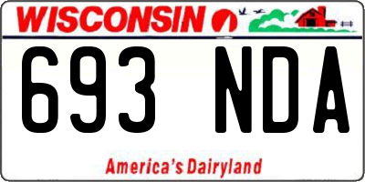 WI license plate 693NDA