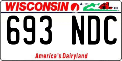 WI license plate 693NDC