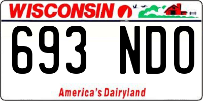 WI license plate 693NDO
