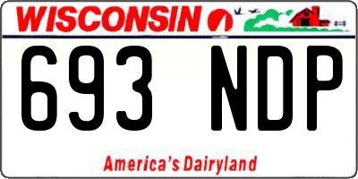 WI license plate 693NDP
