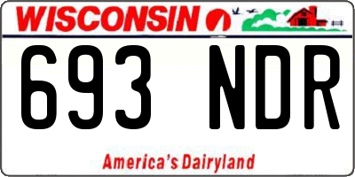WI license plate 693NDR