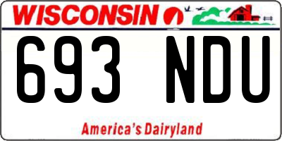 WI license plate 693NDU