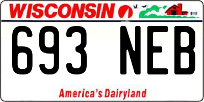 WI license plate 693NEB