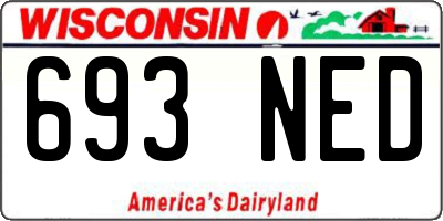 WI license plate 693NED