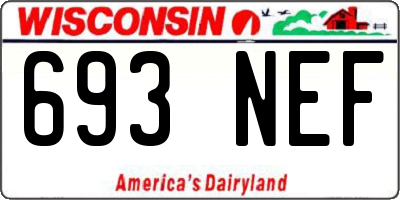 WI license plate 693NEF