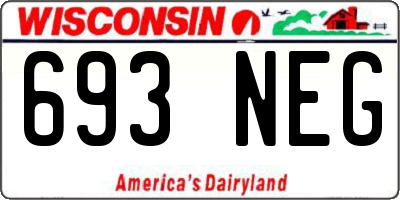WI license plate 693NEG