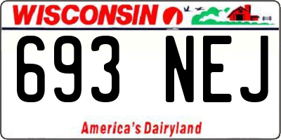 WI license plate 693NEJ