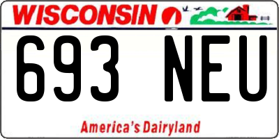 WI license plate 693NEU