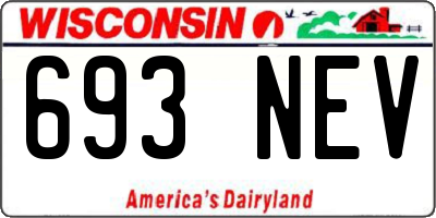 WI license plate 693NEV