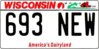 WI license plate 693NEW