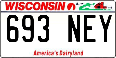 WI license plate 693NEY