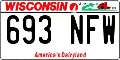 WI license plate 693NFW