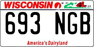 WI license plate 693NGB