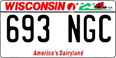 WI license plate 693NGC