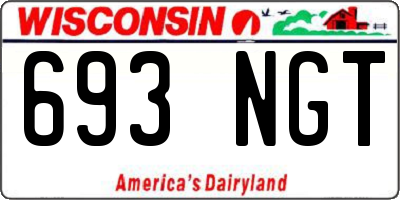 WI license plate 693NGT
