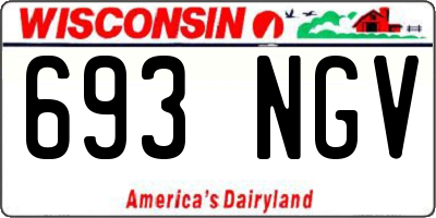 WI license plate 693NGV