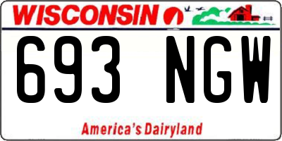 WI license plate 693NGW