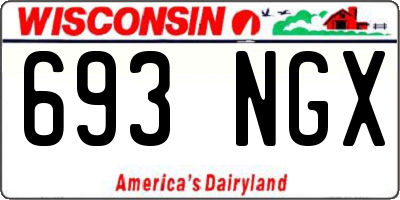 WI license plate 693NGX
