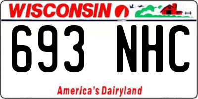 WI license plate 693NHC