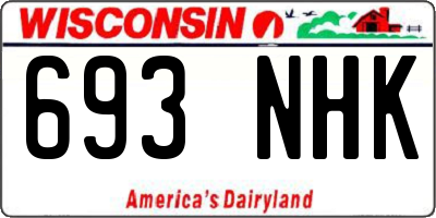 WI license plate 693NHK