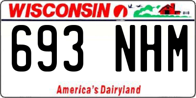 WI license plate 693NHM