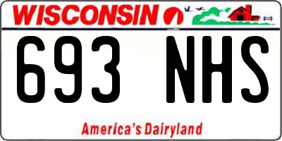 WI license plate 693NHS