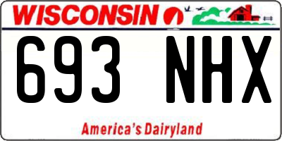 WI license plate 693NHX