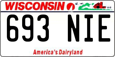 WI license plate 693NIE