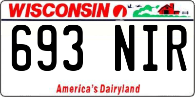WI license plate 693NIR