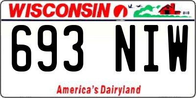 WI license plate 693NIW