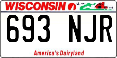 WI license plate 693NJR