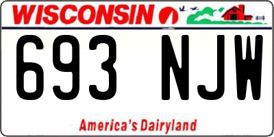 WI license plate 693NJW