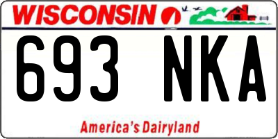 WI license plate 693NKA