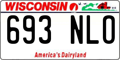 WI license plate 693NLO