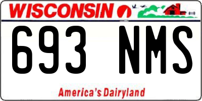 WI license plate 693NMS