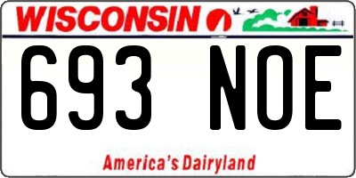 WI license plate 693NOE
