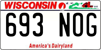 WI license plate 693NOG