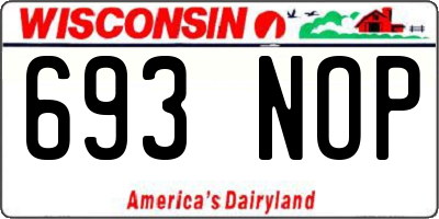 WI license plate 693NOP