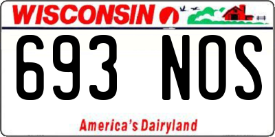 WI license plate 693NOS