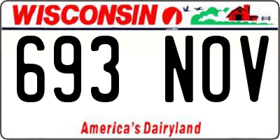 WI license plate 693NOV