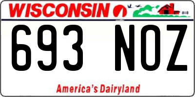 WI license plate 693NOZ