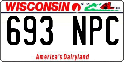 WI license plate 693NPC