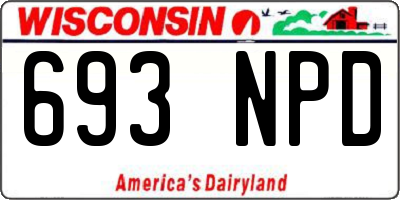 WI license plate 693NPD