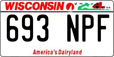 WI license plate 693NPF