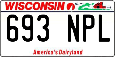 WI license plate 693NPL