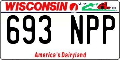 WI license plate 693NPP