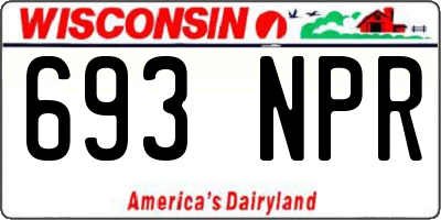 WI license plate 693NPR