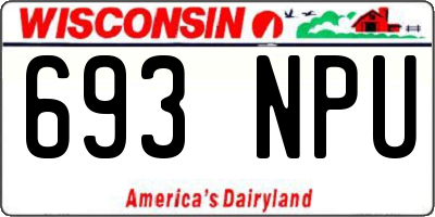 WI license plate 693NPU